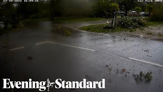 Tornado sweeps through Marwell Zoo car park in Winchester
