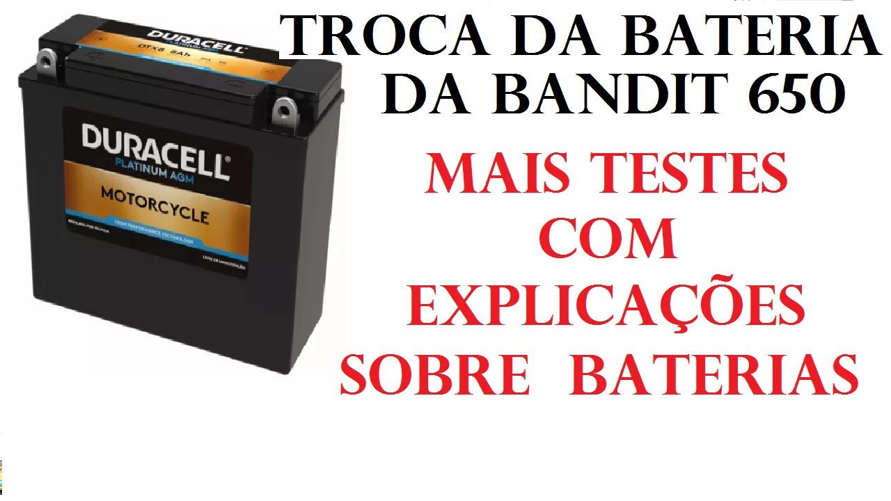 TROCA DA BATERIA BANDIT 650 TESTES E EXPLICAÇÕES GERAIS