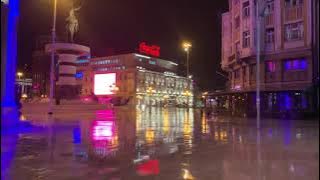 Riding an Inmotion on a rainy police hour in Skopje