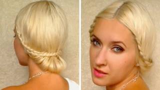 Braided wedding updo hairstyles for medium long hair tutorial Prom greek goddess hairdo