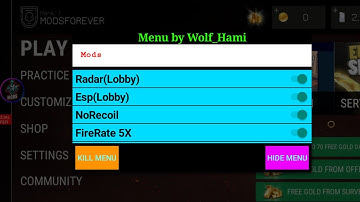 Mod Menu:For Bullet Force,ESP,AIMBOT,LOBBY RADAR,UNLIMITED AMMO,5X RAPID FIRE,10X RAPID FIRE,MODMENU