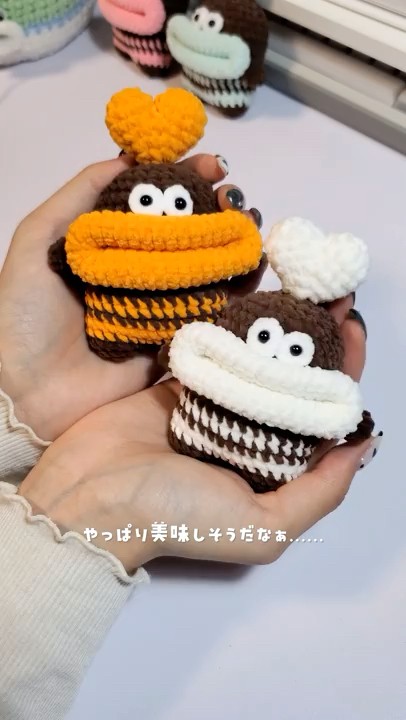 ぽっちゃん☆お眠モンスターちゃん、ハンドメイドのモンスターちゃん Making Valentine's Mon-chan Part 2 #Chopstick Monster #Crochet