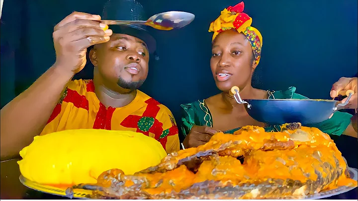 ASMR FISH PEPPER SOUP WITH STARCH FUFU MUKBANG, NIGERIAN FOOD | AFRICAN HOME