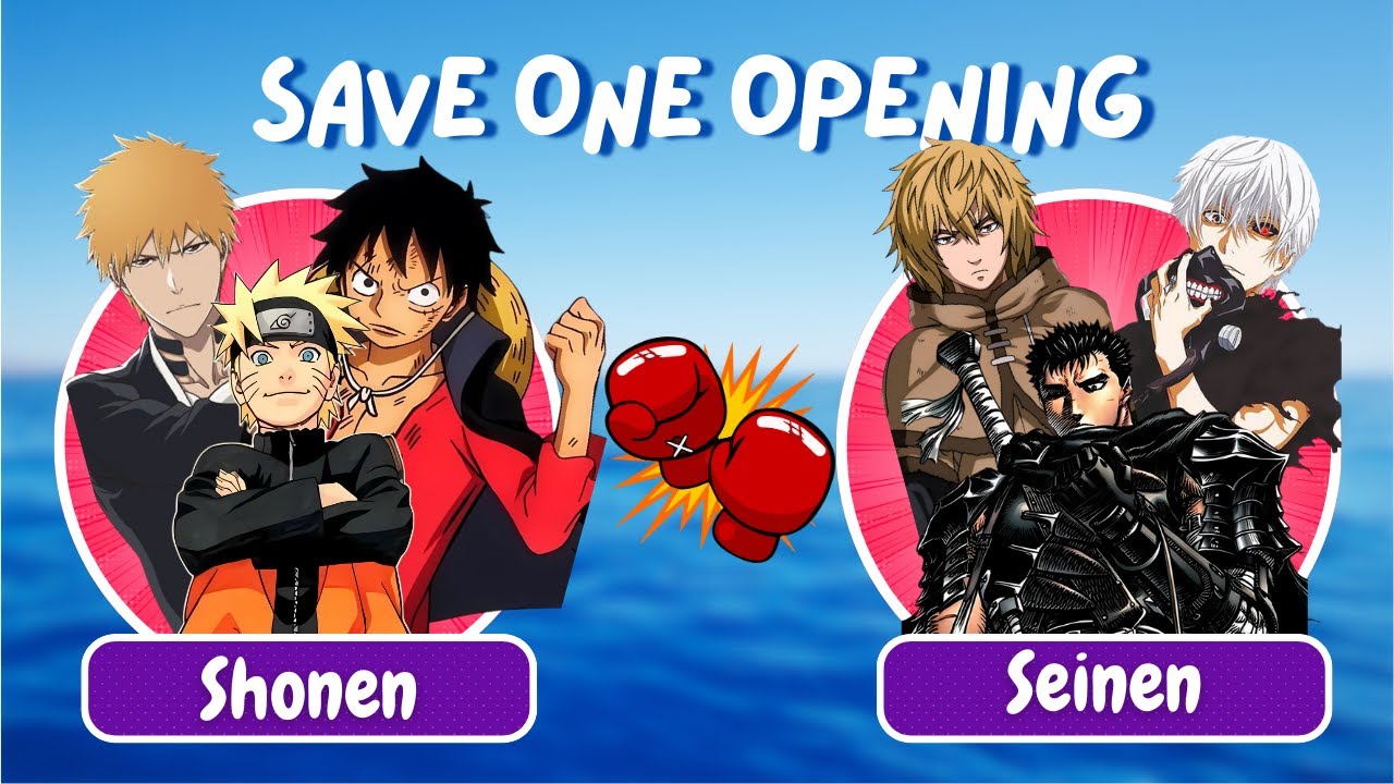🎶 Save One ANIME OPENING 😬 SHONEN vs SEINEN 🔥 | Anime Opening Quiz
