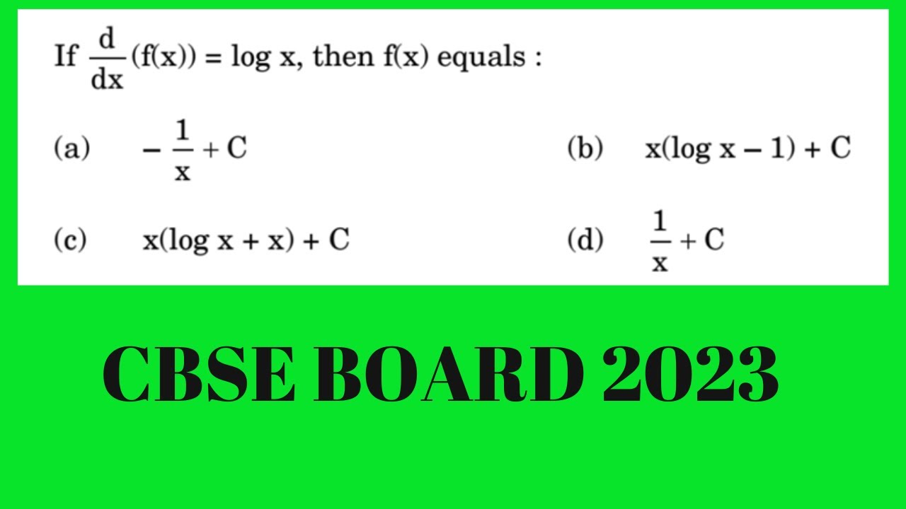 If D dx f x Log x Then F x Equals a 1 x C b x log x 1 C If D dx f x Log x Then F x Equals a 1 x C b x log x 1 C