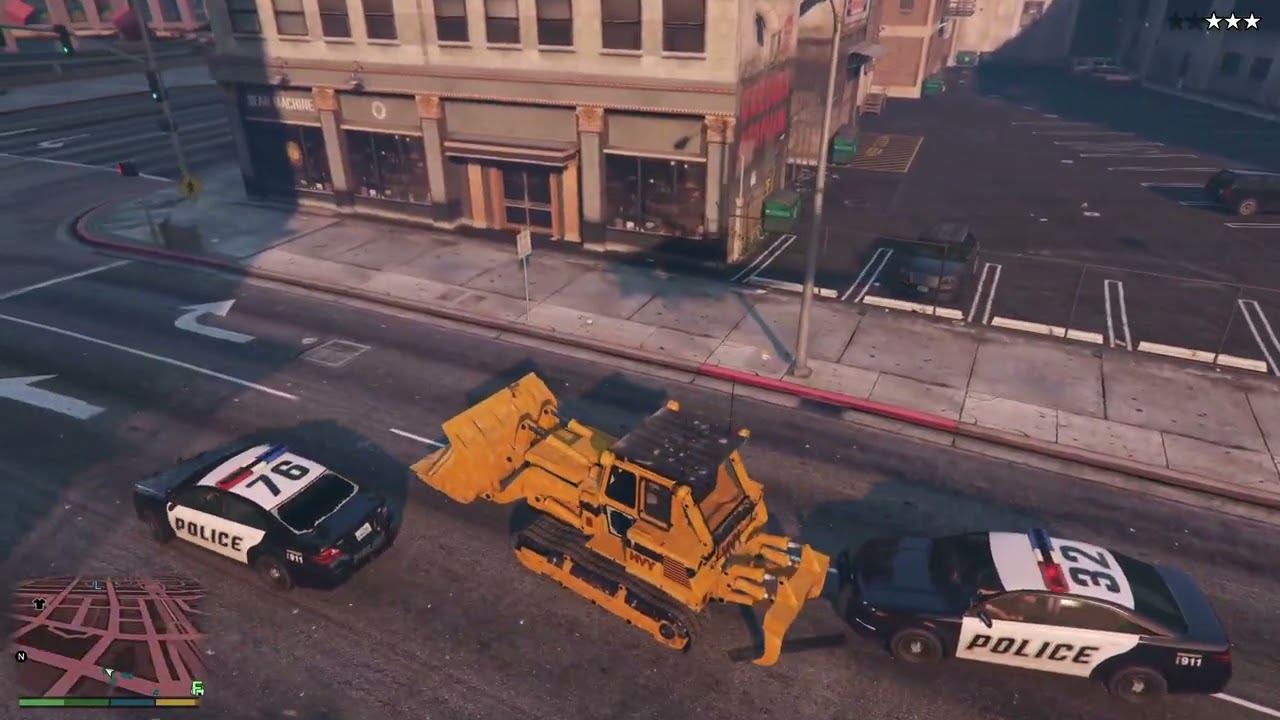 Cops VS Bulldozer