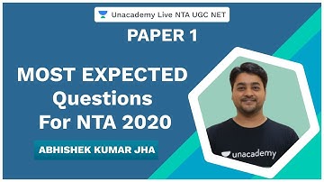 Most Expected Question NTA 2020 | Paper 1 | NTA UGC NET 2020 | Abhishek Kumar Jha