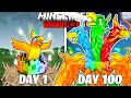 I survived 100 days as an elemental phoenix in hardcore minecraft