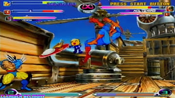 Marvel vs. Capcom 2 (PS2) - Servbot, Spider-Man and Venom playthrough (No Commentary)