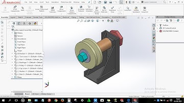 How to Design pulley support assembly in solidworks