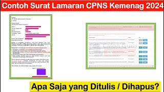 Contoh Surat Lamaran CPNS Kemenag 2024 ~ Apa Saja Bagian yang Dihapus dan Ditambahkan?