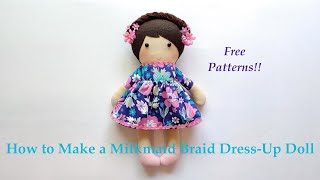 着せ替え人形（三つ編みカチューシャ）の作り方（型紙付き）