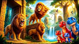 Baby T-Rex Entered the Hidden Lion Kingdom! 😱🦁 | Dinosaur Animated Film