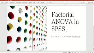 Factorial ANOVA in SPSS