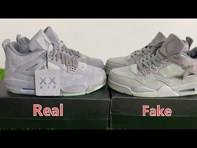 How to Spot a Fake Air Jordan 4 x Kaws 'Cool Grey' - KLEKT Blog