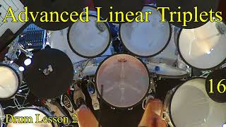 Advanced Linear Triplets Drum Lesson 1 Pattern 16