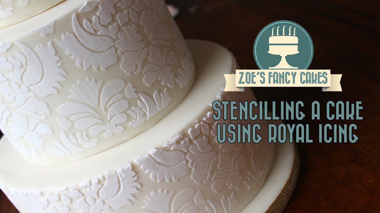 How to stencil on a cake using royal icing stencilling on 