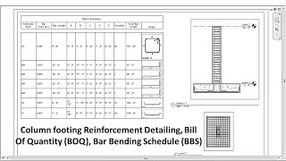 Column Footing Reinforcement Detailing, Bill Of Quantity (Boq), Bar Bending Schedule (Bbs) In Revit