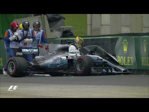 Hamilton Crashes Out of Qualifying | 2017 Brazil Grand Prix