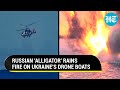 Russias lethal ka52 helicopter fires nonstop shots at ukraines drone boats moving towards crimea