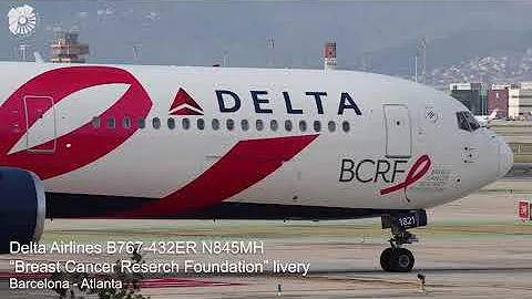 Delta Airlines B767-432ER N845MH “Breast Cancer Reserch Foundation” livery