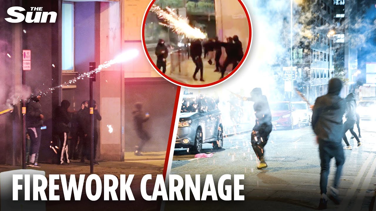 Fireworks turned into weapons as thugs attack police and public in Birmingham