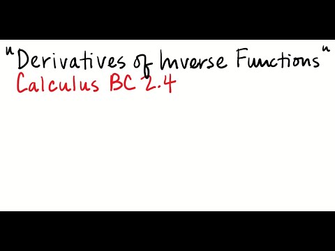 Derivatives of Inverse Functions