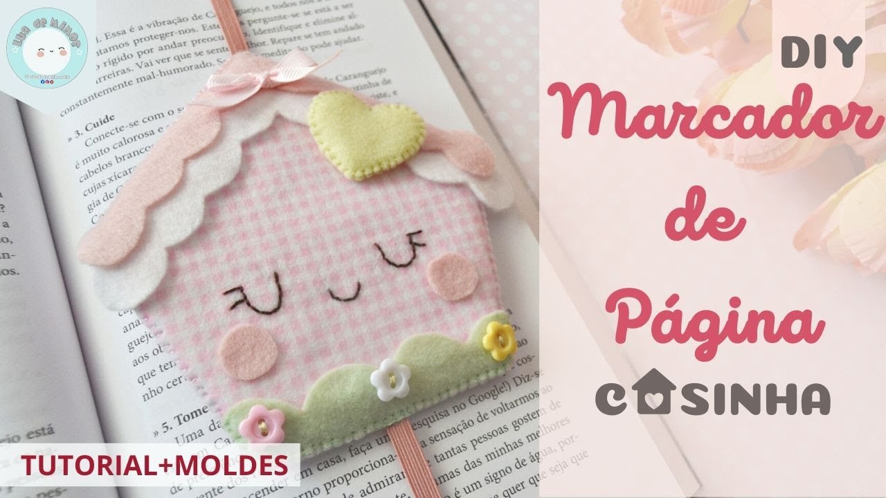 DIY  Marcador de Página Casinha (feltro)