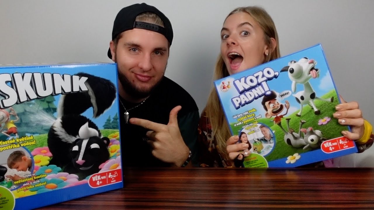 Hrajeme hry SKUNK a KOZO, PADNI! (Lea je celá mokrá od skunka)