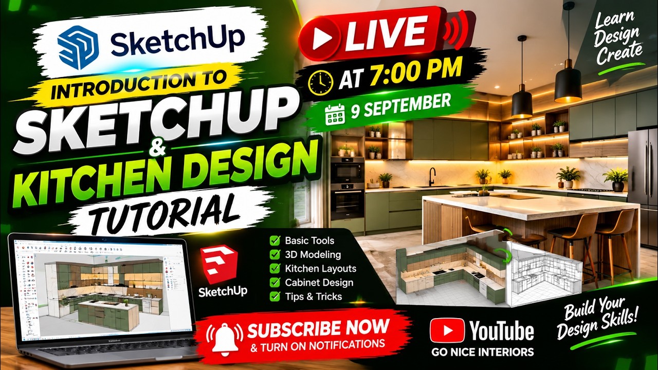 SketchUp Interior Design Tutorials 2026 | Complete Beginner to Pro 3D ...