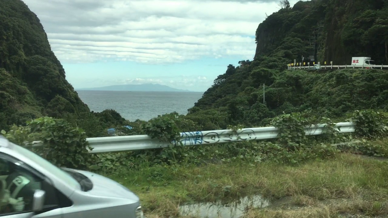 伊豆半島バス 前面展望 車窓 河津駅・白浜海岸→伊豆急下田駅/ 東海バス 河津七滝1143発(下田行)fps60