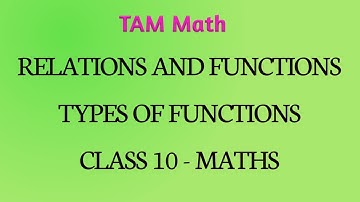 TN Samacheer kalvi New Syllabus 10th Maths - Relations and Functions - Types of functions TAM Math