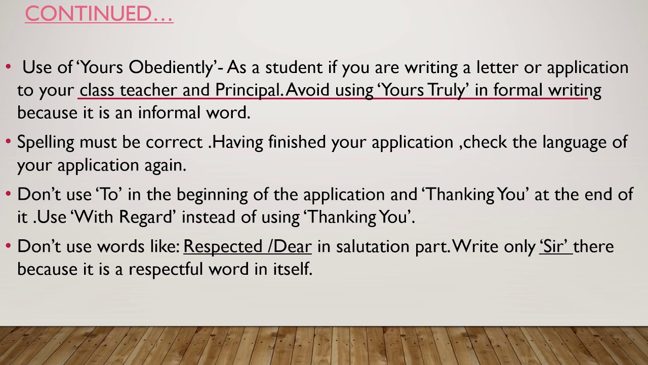 application writing method