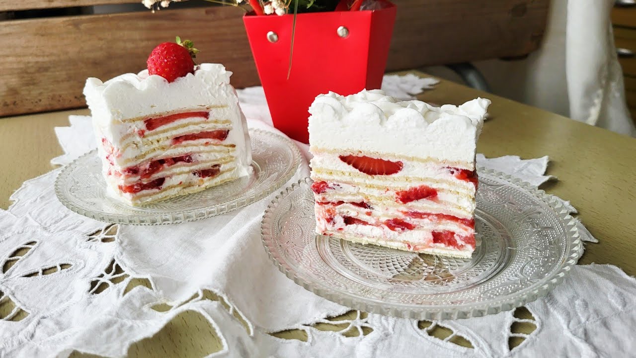 🌺 Bela oblak torta sa jagodama - ne kuva se i ne peče 🌸