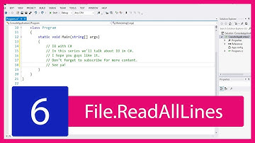 C# IO Tutorial #6 File.ReadAllLines