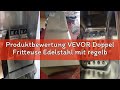 Produktbewertung VEVOR Doppel Fritteuse Edelstahl mit regelbarer Heizstufe, 6 Liter 5000Watt für Sch