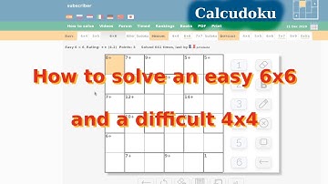 Calcudoku: Solving an easy 6x6 and a difficult 4x4