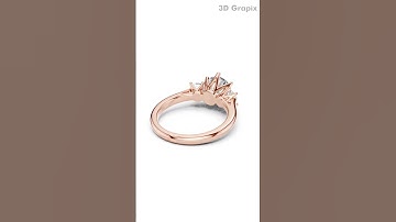 Jewellery CAD Design Rendering Ring - 019|Rose Gold | 360° Realistic View #3dgrapix #3DRendering