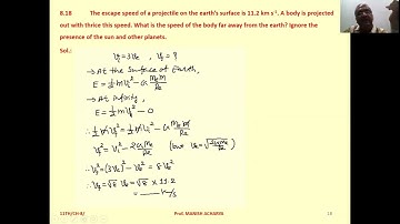The escape speed of a projectile on the earth