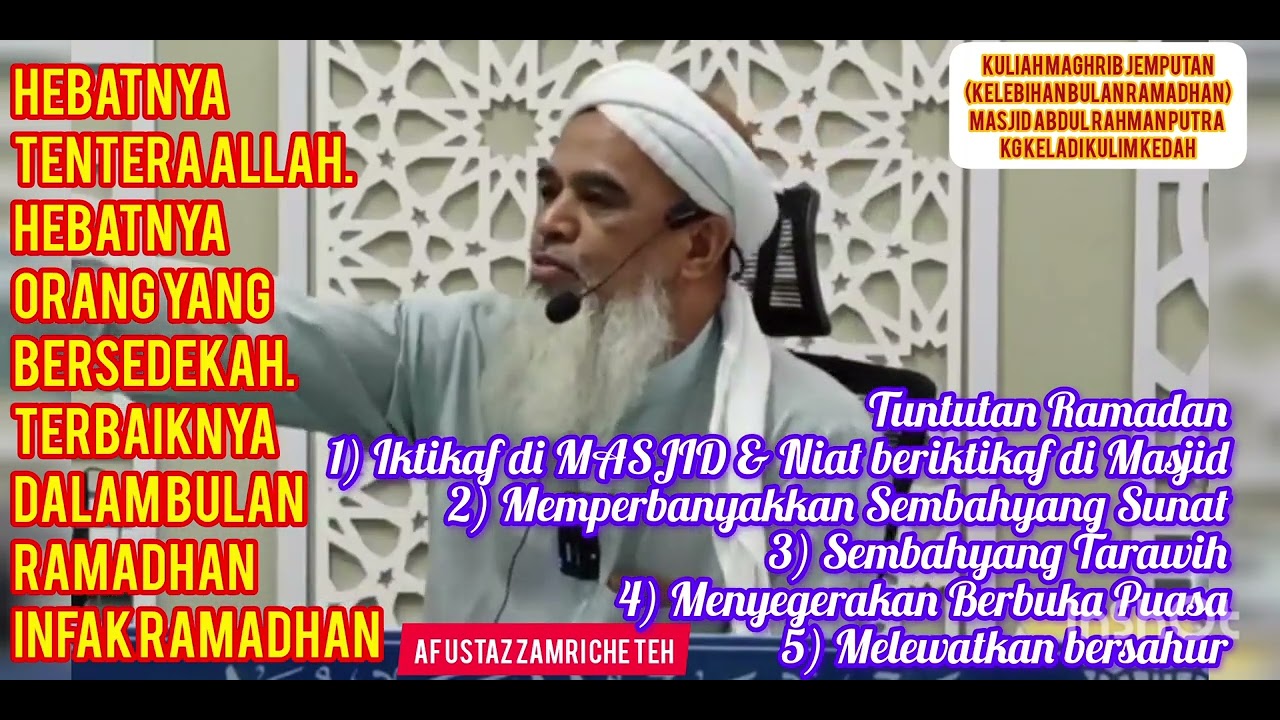 AF USTAZ ZAMRI CHE TEH ll Hebatnya Tentera Allah. Hebatnya Orang Yang Bersedekah. 