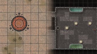 Inkarnate Battlemap - Forgotten Keep Water Puzzle, Summoning Color Correcting