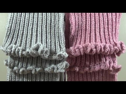 Вязание детского шарфа спицами для девочки