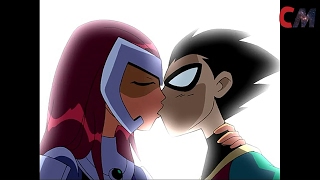 Teen Titans Go! Starfire kisses Robin
