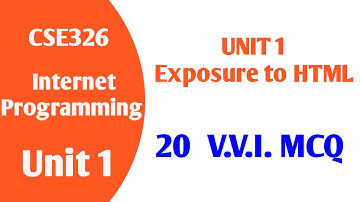 20 Important MCQs | Unit 1 | Exposure To HTML | CSE326 | LPU