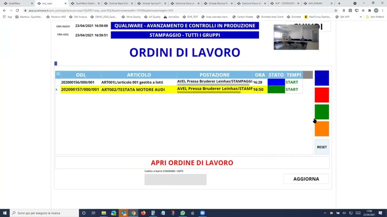 Gestione del controllo di processo-Come avviene la verifica in avanzamento di produzione?