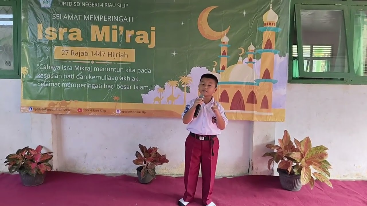 JUARA 3 LOMBA DA'I CILIK II Isra' Mi'raj di UPTD SD Negeri 4 Riau Silip
