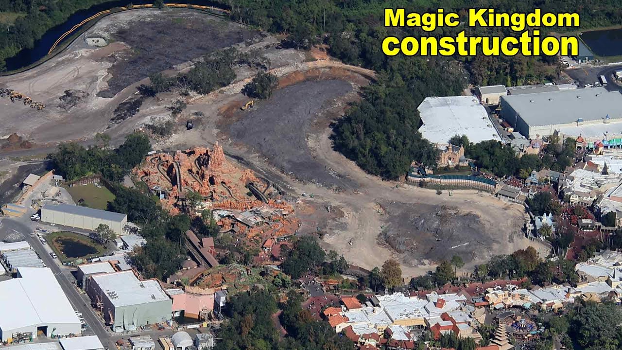 Magic Contruct Aerial look at construction in Magic Kingdom - YouTube