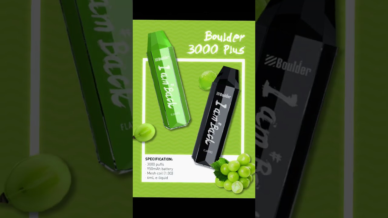Boulder 3000 plus 3000 puffs.950mAh battery.Mesh coil   