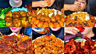 ASMR EATING SPICY CHICKEN CURRY, MUTTON CURRY, EGG CURRY | BEST INDIAN FOOD MUKBANG |Foodie India|