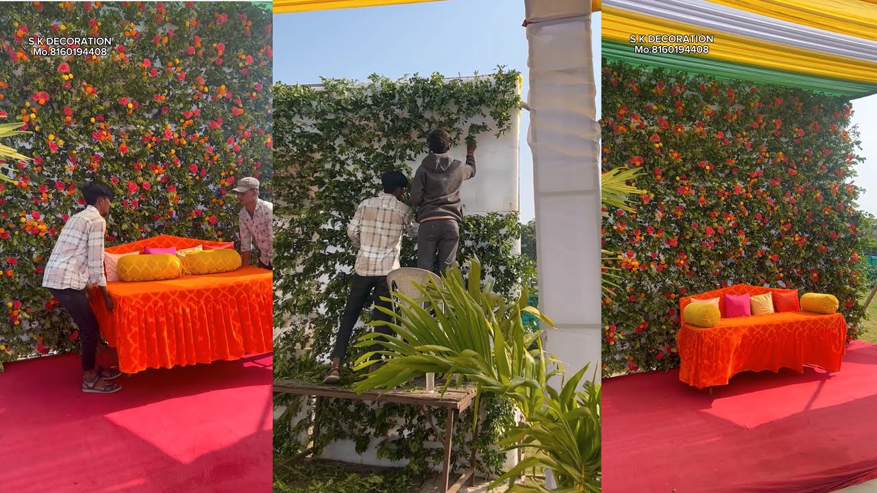 Luxury haldi decoration - flower decoration - haldi decor for wedding 